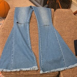 Newbury Kustom Light Blue Flare Jeans